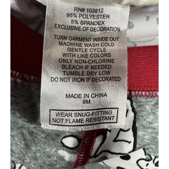 Munki Unisex 9m Peanuts Santa Snoopy Woodstock Baby Pajama Set Red Grey 9 M - Picture 8 of 11